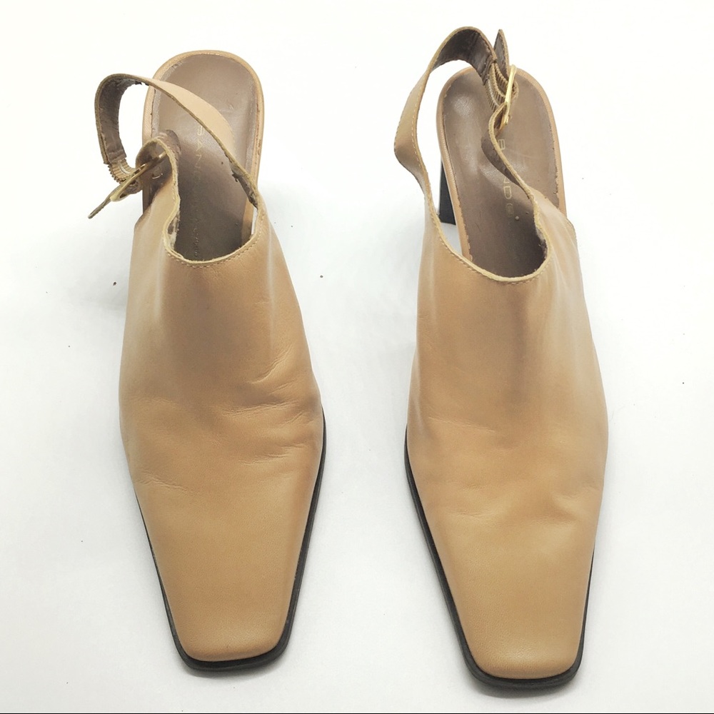 Nude mules clogs tan brown size 7 slingback